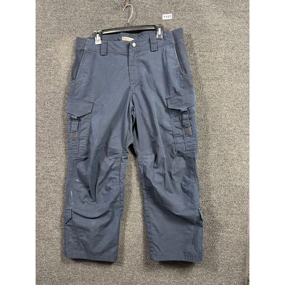 5.11 Tactical Pants Mens 36x30 Navy Blue Cargo Ripstop Work Outdoor Hiking - Picture 1 of 11